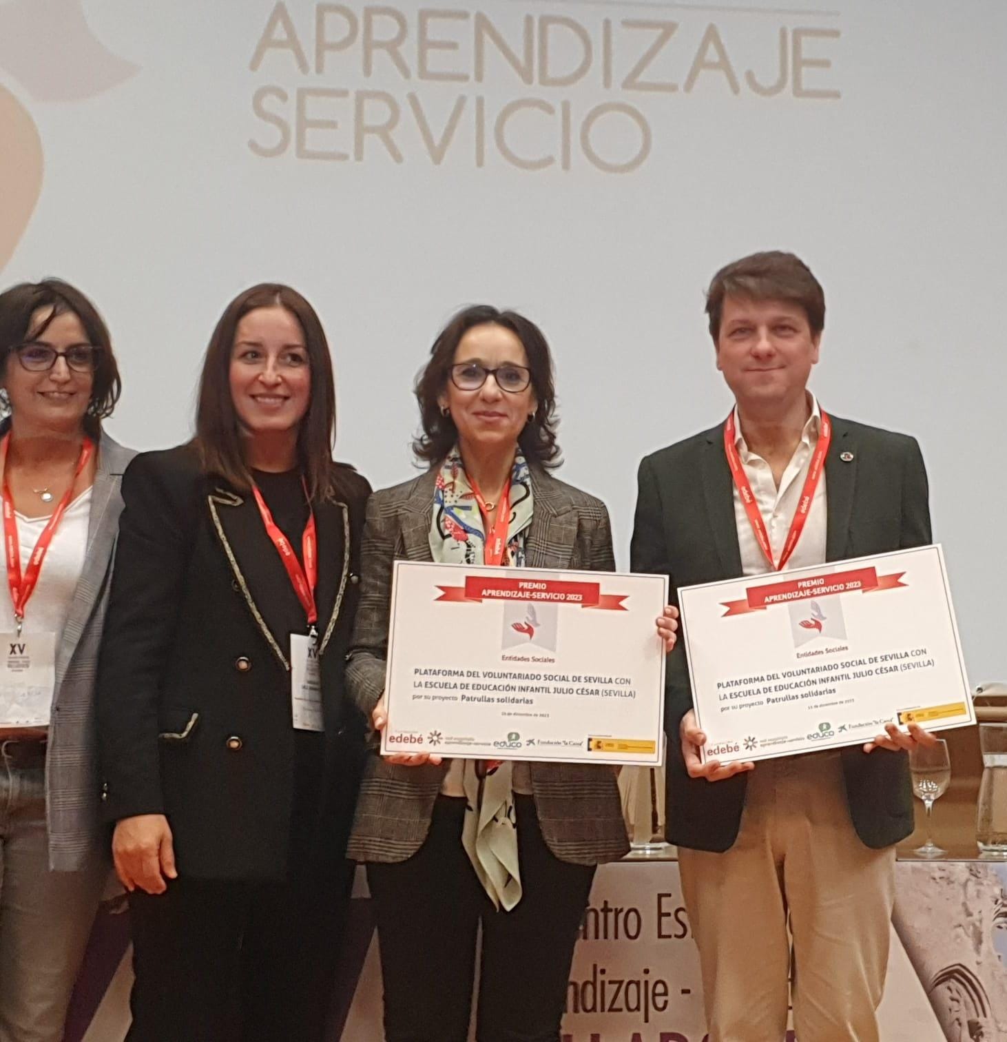 La Plataforma del Voluntariado Social de Sevilla ha sido reconocida en Valladolid con el Premio Nacional de Aprendizaje-Servicio