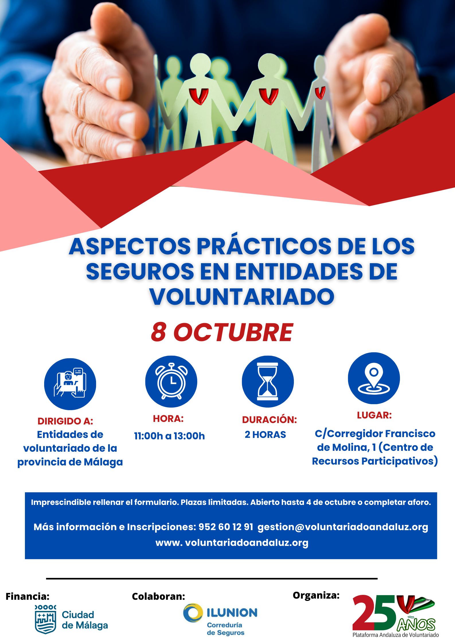 Cartel Taller Seguros Voluntariado Málaga 2024
